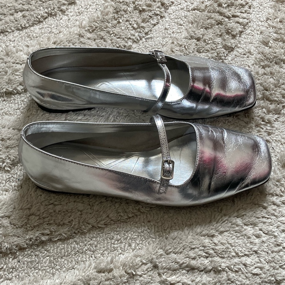 Zara silver maryjanes